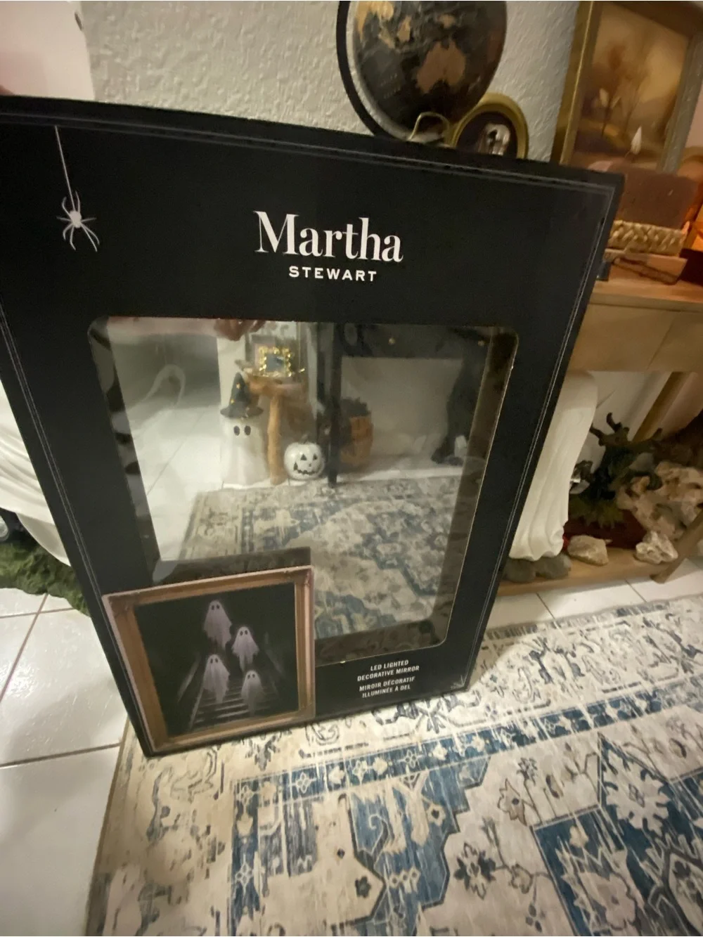 Martha Stewart Black Decorative LED ghost staircase Halloween mirror